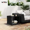 WOLTU Gartentisch, Beistelltisch mit Glasplatte, offenem Produktbild-Vorschau 2