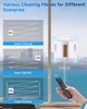 A robotic window cleaner is shown on a window, with diagrams illustrating different cleaning modes. Voir les images du produit