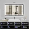 Puluomis Badspiegel 100x60 beschlagfrei mit 3 Farbe Produktbild-Vorschau 4