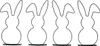 Deko Hase Schwarz Metall Aufsteller Osterdeko 30cm 4er Set, Produktbild-Vorschau 3