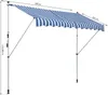vidaXL Store rétractable manuel 300 cm bleu/blanc rayé Voir les images du produit 9