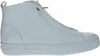 A side view of a white high-top sneaker. Voir les images du produit