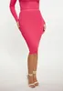 Damen Bleistiftrock Rosa XL mit hohem, figurbetontem Bund Produktbild-Vorschau 3