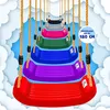 A stack of colorful swings hanging against a cloudy sky background. Produktbild-Vorschau