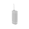 A white cordless water flosser with a clear water reservoir and a clear nozzle. Produktbild-Vorschau