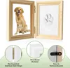 Pfotenabdruck Set Hund Katze 3D Gipsabdruck Holz Produktbild-Vorschau 2