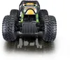 A remote-controlled rock crawler car is shown from the front, with its large tires and suspension visible. Voir les images du produit