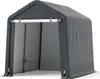 A gray fabric storage tent or garage with an open front, shown on a white background. Produktbild-Vorschau