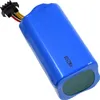 A blue battery pack with a black connector and wires. Voir les images du produit