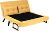 A yellow sofa bed with two yellow pillows on a white background. Náhled obrázku produktu