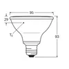 A technical drawing of an LED light bulb with dimensions indicated. Anteprima dell’immagine prodotto