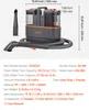 A carpet cleaner with its accessories and dimensions displayed. Anteprima dell’immagine prodotto