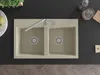 Mexen Hektor évier en granit 2 bacs 800 x 480 mm, beige, Voir les images du produit 4