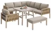 Gartenmöbelset - Beige - Ecksofa & Glastisch - verzinktes Produktbild-Vorschau 5