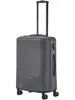 A gray suitcase with a telescopic handle and wheels, shown against a white background. Produktbild-Vorschau