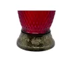 Grablicht Grabkerze Friedhof rot goldener Deckel mit Kerze Produktbild-Vorschau 3