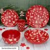 set di 6 piatti dell'Avvento Ø27cm in gres rosso per la Anteprima dell’immagine prodotto 5
