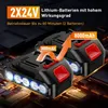 Two battery packs for a power tool, with marketing text and graphics. Produktbild-Vorschau
