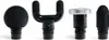 Four different massage gun attachments are displayed against a white background. Produktbild-Vorschau