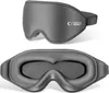 Two views of a grey sleep mask, one from the top and one showing the interior. Náhled obrázku produktu
