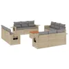 Design 13-tlg. Garten-Sofagarnitur mit Kissen Beige Poly Produktbild-Vorschau 2