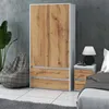 STIV Möbel | Kleiderschrank Weiß Matt/Eiche Wotan 90x50x180 Produktbild-Vorschau 5