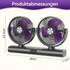 3-in-1 Akku Doppel-Kopf Ventilator mit Nachtlicht, 3000mAh, Produktbild-Vorschau 2