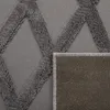 Tapis salon chambre court boho skandi losange 3D gris Voir les images du produit 11