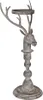 Clayre & Eef Kerzenständer Hirsch 17x14x42 cm Grau Metall Produktbild-Vorschau 4