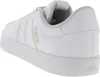 A white Adidas sneaker is shown from the side and back. Produktbild-Vorschau