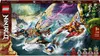 The image shows the box of a LEGO Ninjago building set, depicting a sea battle scene with toy boats and characters. Voir les images du produit