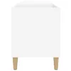 A white cabinet with wooden legs on a white background. Anteprima dell’immagine prodotto