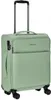 A mint green suitcase with a telescopic handle and wheels, shown from the front. Produktbild-Vorschau