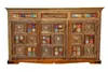 A wooden sideboard with decorative colorful tiles and intricate carvings. Produktbild-Vorschau