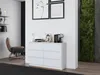 A modern living room with a white dresser, a brown chair, and a vertical garden. Anteprima dell’immagine prodotto