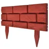A red brick-patterned garden border with stakes. Produktbild-Vorschau