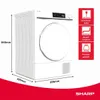 SHARP KD-NHA8S6PWE-DE Wärmepumpentrockner 8 kg, Produktbild-Vorschau 1