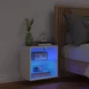 Nástěnný noční stolek s LED světly Bílý Náhled obrázku produktu 3