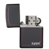 Zippo Benzin-Feuerzeug schwarz matt, rote Border 60001437, Produktbild-Vorschau 2