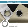 100% Tende oscuranti con occhielli per camera da letto set Anteprima dell’immagine prodotto 4