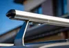 Close-up of a silver roof rack mounted on a car. Náhľad obrázku produktu