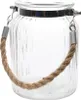 Windlicht Glas mit Jute - Henkel 14.5cm klar transparent Produktbild-Vorschau 1