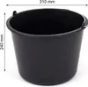 A black bucket with dimensions indicated. Anteprima dell’immagine prodotto