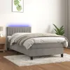 vidaXL Boxspring posteľ s matracom a LED svetlom sivá Náhľad obrázku produktu 2