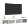 vidaXL TV-Schränke mit LED-Leuchten 2 Stk. Weiß 80x30x30 cm Produktbild-Vorschau 5