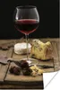 MuchoWow® Poster Rotwein mit Käse auf einem Holzbrett 60x90 Produktbild-Vorschau 1