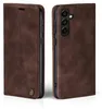Two views of a brown leather flip phone case for a Samsung Galaxy A16. Produktbild-Vorschau
