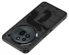 A black phone case with a textured design and a circular camera cutout. Produktbild-Vorschau