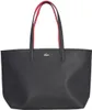 A black tote bag with red handles and a silver Lacoste logo. Anteprima dell’immagine prodotto