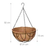 Set di 3 vasi sospesi Relaxdays, inserto in cocco, A x P: Anteprima dell’immagine prodotto 4